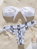 Strapless pithon pántnélküli, brazil bugyis bikini