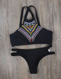 Black Blazing Bolivia magas nyakú szivacsos bikini szett - MintyDust
