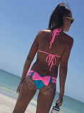 Candy Bow push up brazil bikini - Kék-pink - MintyDust