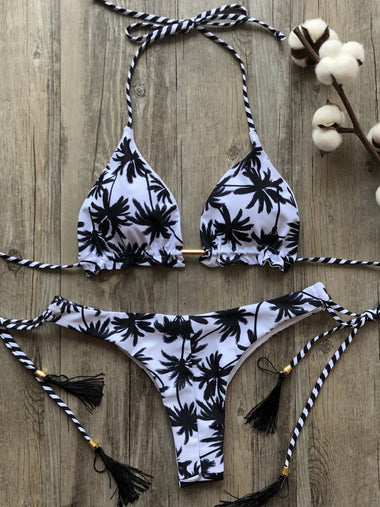 Fekete palm forest megkötős brazil bikini