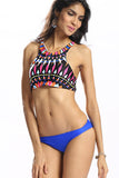 Gorgeous Guyana magas nyakú szivacsos bikini - kék - MintyDust