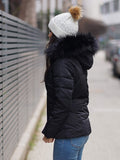 Fekete pufi őszi-téli dzseki