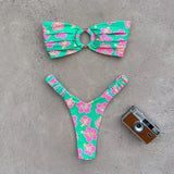 Hibiscus Ring Bikini – Trópusi virágos bandeau szett