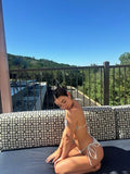 Sky Sands – hímzett háromszög bikini kék alapon