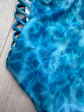 Vízmintás mintás egyrészes fürdőruha, monokini