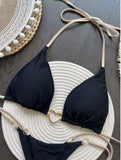 Sweetheart háromszög bikini szett - fekete