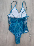 Vízmintás mintás egyrészes fürdőruha, monokini