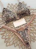 Wild Braid Bikini – Leopárdmintás fonott pántos szett