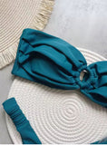 Smaragd bandeau bikini szett