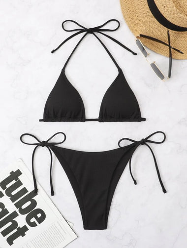 Noir Classic Bikini Szett – Bordázott