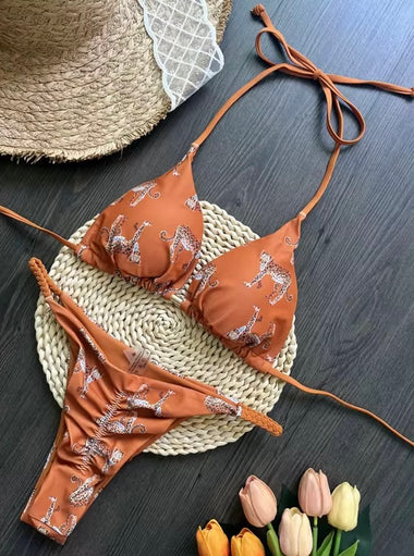 Savanna Rust Bikini – Leopárdmintás rozsdabarna szett