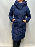 Hosszú vastag tintakék paplan télikabát DX8889