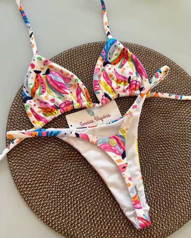 Tropicool Bikini – Színes gyümölcsmintás szett