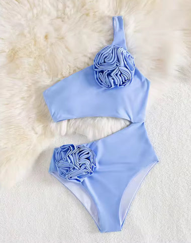 Blue Bloom – egyrészes luxus fürdőruha