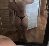 Egyméretes megkötős bikini szett - fekete