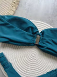 Smaragd bandeau bikini szett