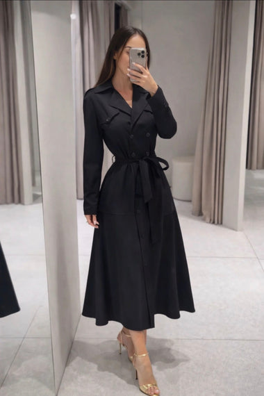 Zara Woman rugalmas fekete ingruha