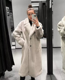 Hosszú oversize műszőrmekabát, bunda