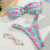 Hibiscus Ring Bikini – Trópusi virágos bandeau szett