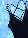 Noir Net Body – Fekete pántos egyrészes fürdőruha