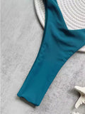 Smaragd bandeau bikini szett