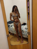 Cocoa Love Bikini – Barna-fehér szívecskés szett