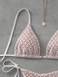 Ruby Sands – hímzett háromszög bikini bordó alapon
