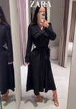 Zara Woman rugalmas fekete ingruha