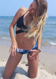 Blue Barbados szivacsos, optikai kerekítő francia bugyis bikini - MintyDust