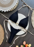 Sweetheart háromszög bikini szett - fekete