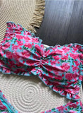 Rosalia Bikini – Rózsamintás fodros szett