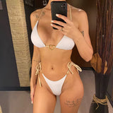 Sweetheart háromszög bikini szett - fehér