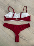 Bordó bikini brazil bugyival