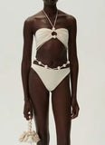 Perla Twist Bikini – Gyöngydíszes pántos szett