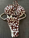 Cocoa Love Bikini – Barna-fehér szívecskés szett
