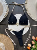 Sweetheart háromszög bikini szett - fekete