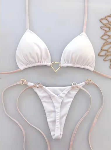 Sweetheart háromszög bikini szett - fehér