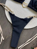 Sweetheart háromszög bikini szett - fekete