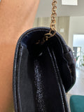 Keményfalú elegáns női kistáska, clutch - éjkék