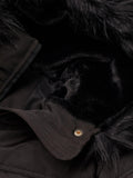 Női fekete pufi kabát csatos övvel - XS-es, egyetlen darab
