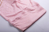 Rózsaszín fitnessnadrág rosegold mintával